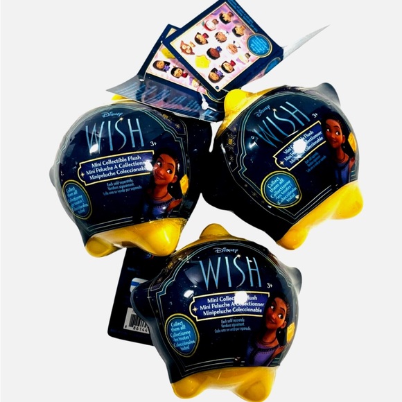 Disney Other - Disney WISH (2023) 🌟 Mystery Star Capsule Mini Collectible Plush 🌟 NWT PACK OF 3